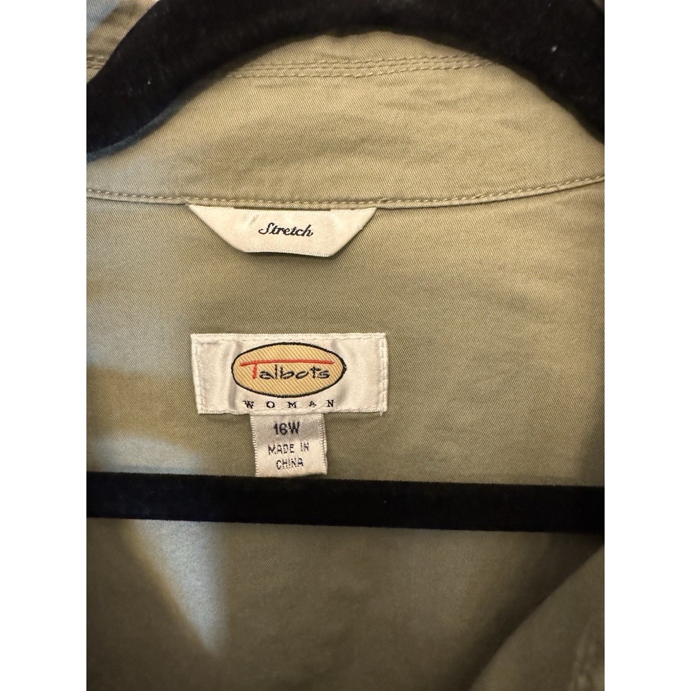 Talbots Plus Size Olive Colored Button Front Jack… - image 2